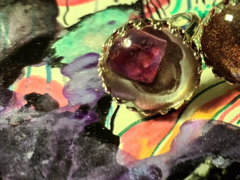 面具。有感觉才美妙。拼贴戒指。活围。Collage Ring - 戒指 - 颜料 多色