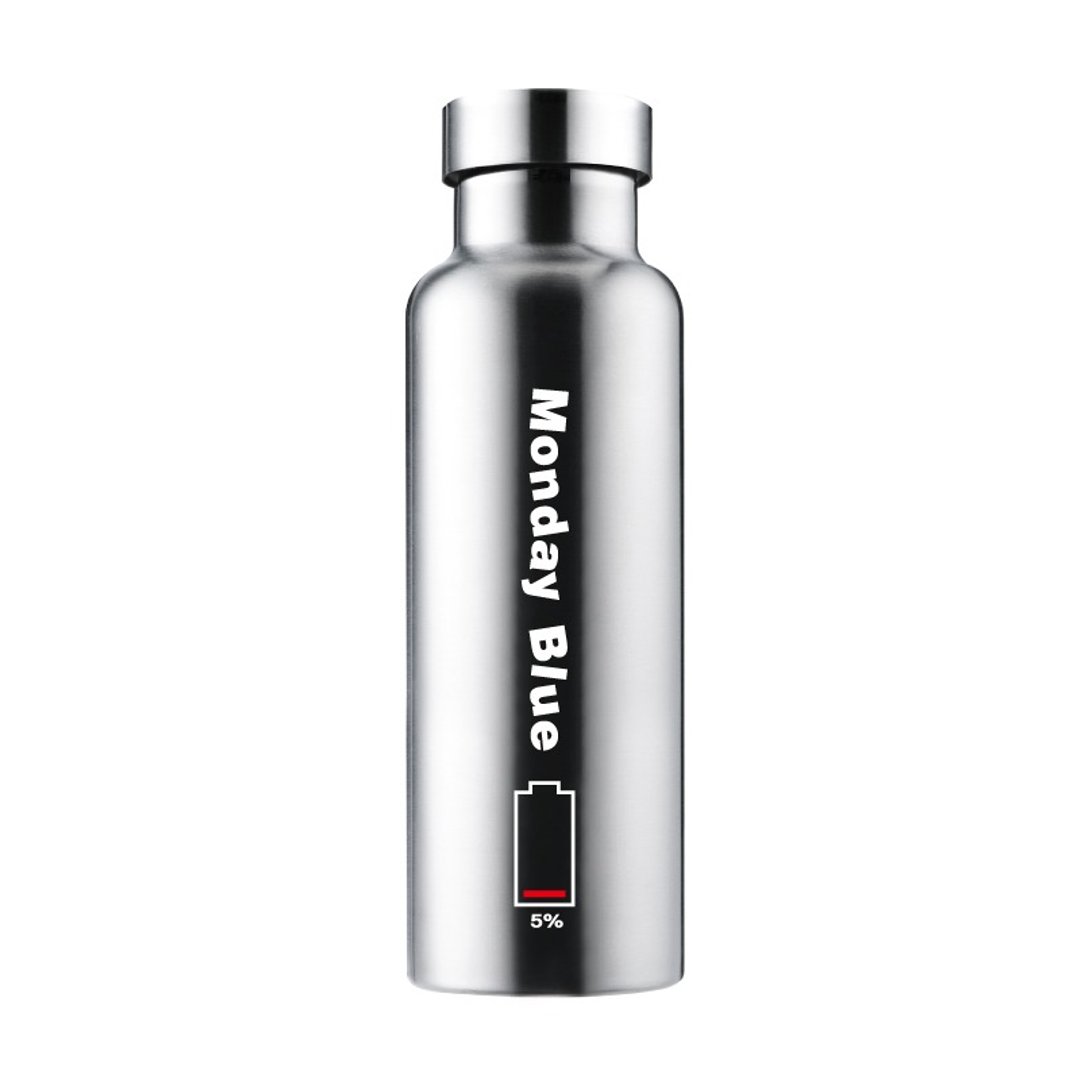 Driver全钢盖保温、保冰真空瓶600ml (Monday Blue) - 茶具/茶杯 - 其他金属 银色