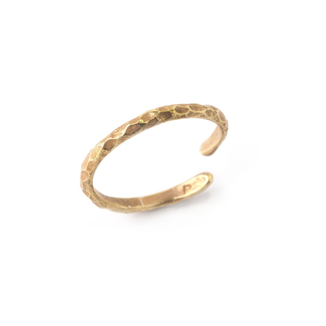 Hammered Stopper Ring GD SRN003GD - 戒指 - 其他金属 金色