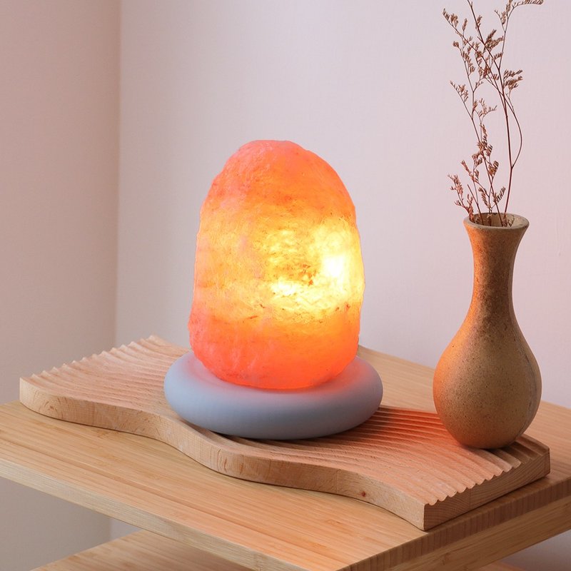 3-4kg 玫瑰盐灯 I 清水模系列 I 三款底座 I 招财聚气 净化磁场 - 灯具/灯饰 - 其他材质 橘色
