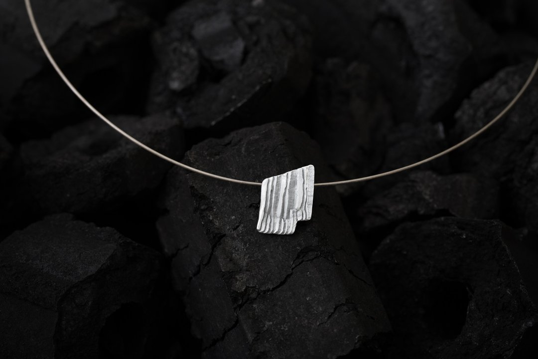 Calligraphy 墨折 藏拙项链-苍云白 Silver Necklace- Le nuage - 手链/手环 - 纯银 白色
