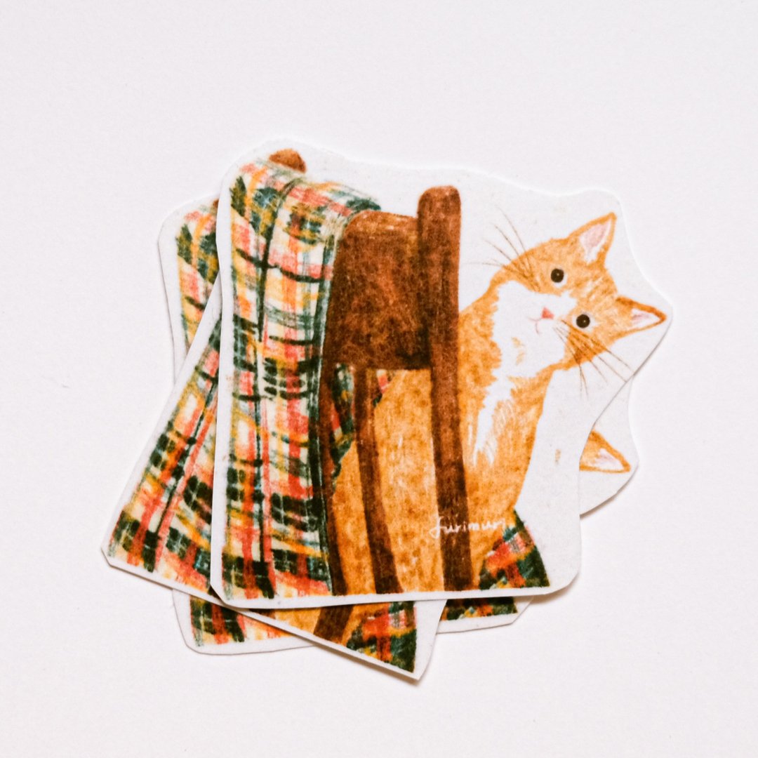 贴纸 餐椅上的猫 - 贴纸 - 纸 多色
