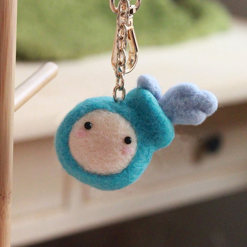 天马行空水瓶座羊毛毡钥匙圈 圣诞礼物(附影片教学) - 编织/刺绣/羊毛毡/裁缝 - 羊毛 透明