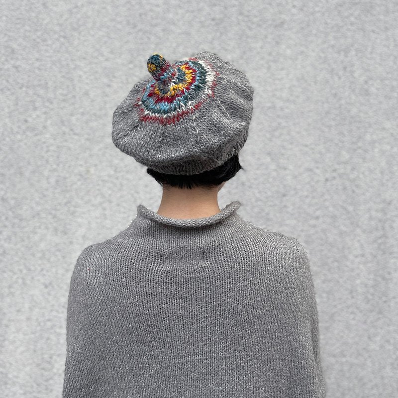 彩织羊毛_艺术家贝雷帽-迷雾灰_公平贸易 - 帽子 - 羊毛 灰色