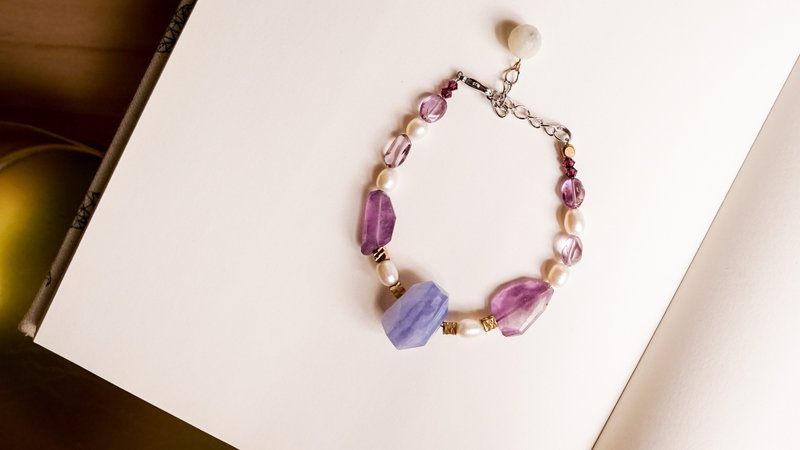 【恋紫】  手作天然石手链 - 手链/手环 - 宝石 紫色