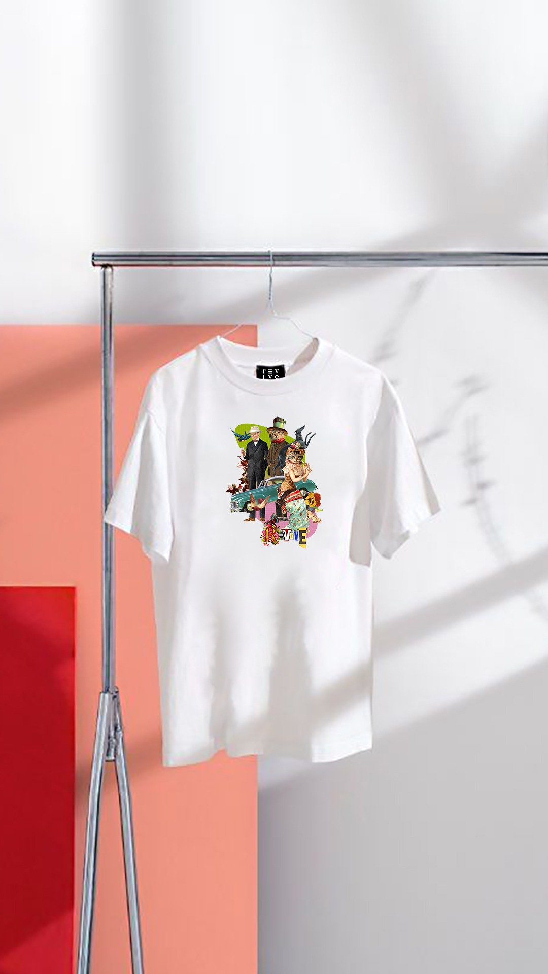 Collage Addict Tee - 女装 T 恤 - 棉．麻 白色