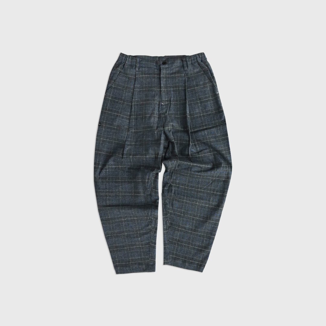 DYCTEAM - Sanding check pleated loose ankle trousers - 男士长裤 - 其他材质 多色