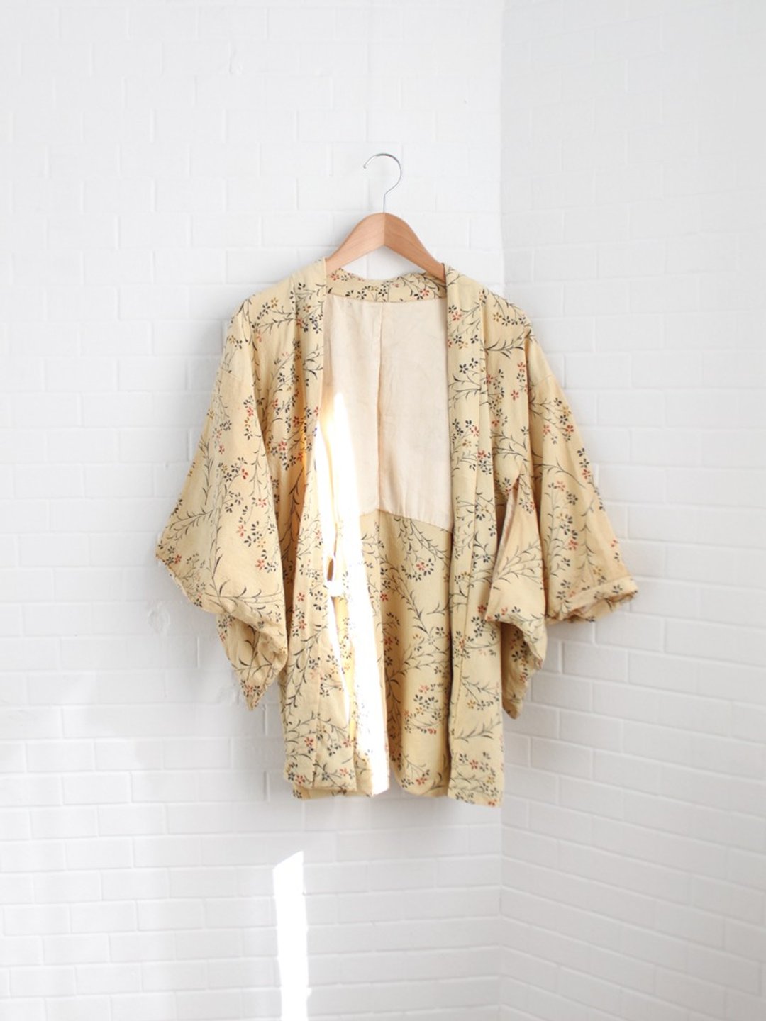春夏日本制和风小碎花黄色气质羽织和服外套-瑕疵特 - 女装休闲/机能外套 - 聚酯纤维 黄色