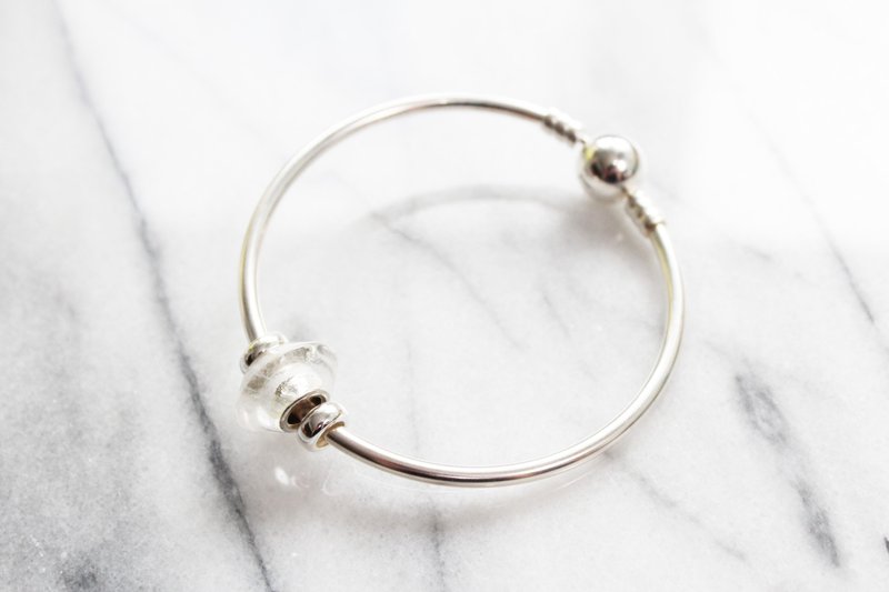 Crystal 白水晶 | Galaxy series 天然石星环系列手环-限定飞碟型 - 手链/手环 - 宝石 白色