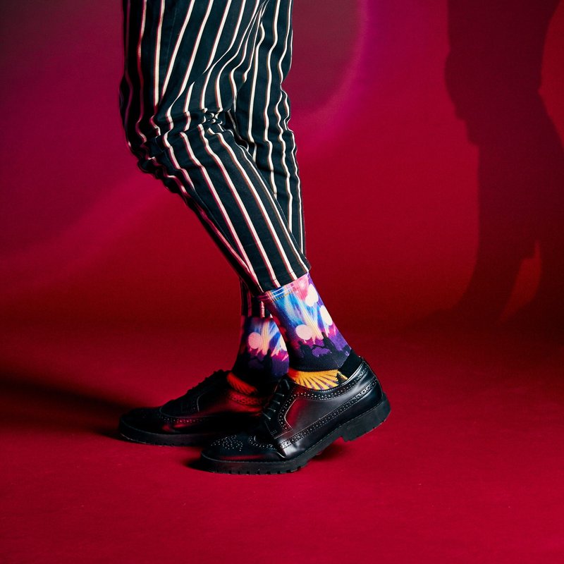 【台北系列】Band篮球滑板潮流印花运动袜 男女情侣 - 袜子 - 聚酯纤维 