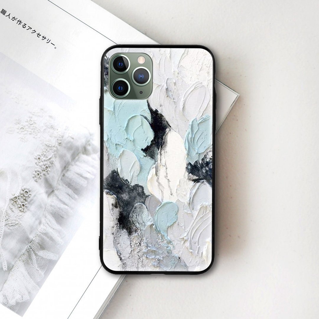 清新手机壳油画蓝色亮面iPhone 14 mini Pro Max三星红米小米华为 - 手机壳/手机套 - 塑料 蓝色