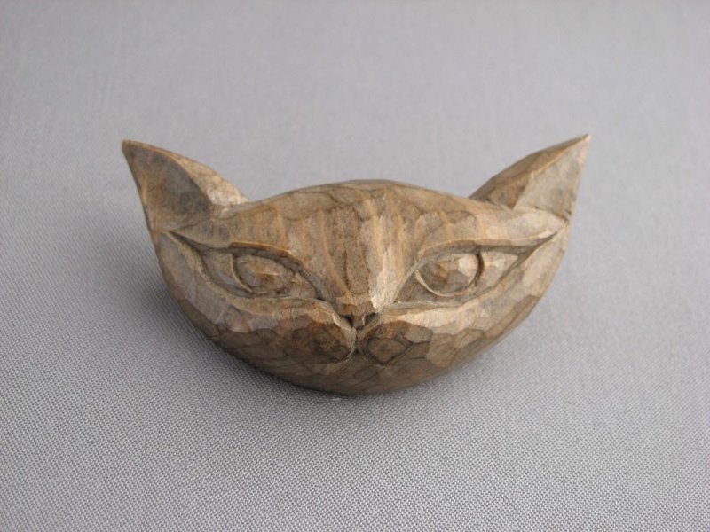 cat - 胸针 - 木头 咖啡色