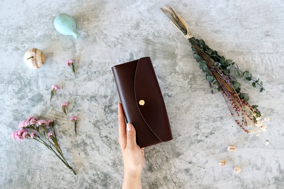 Ingrasat_Dark Brown Adult Wallet Tri-Fold - 皮夹/钱包 - 真皮 咖啡色