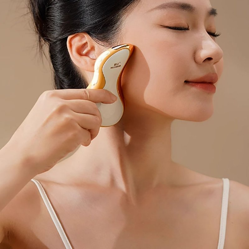 【免运】和正电动刮痧板全身通用家用黄铜砭刮刮板HZ-G2 - 脸部按摩/清洁工具 - 其他材质 卡其色