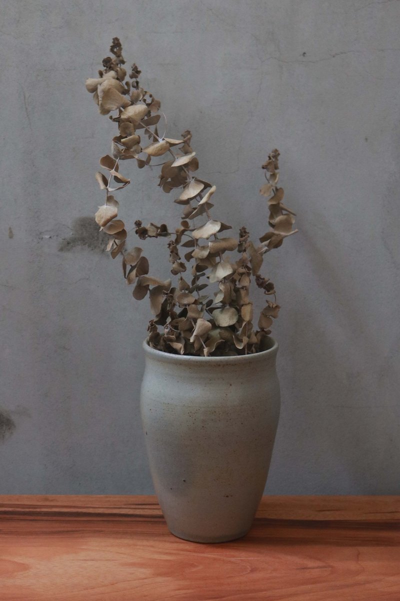 宽口渲灰花瓶 - 花瓶/陶器 - 陶 