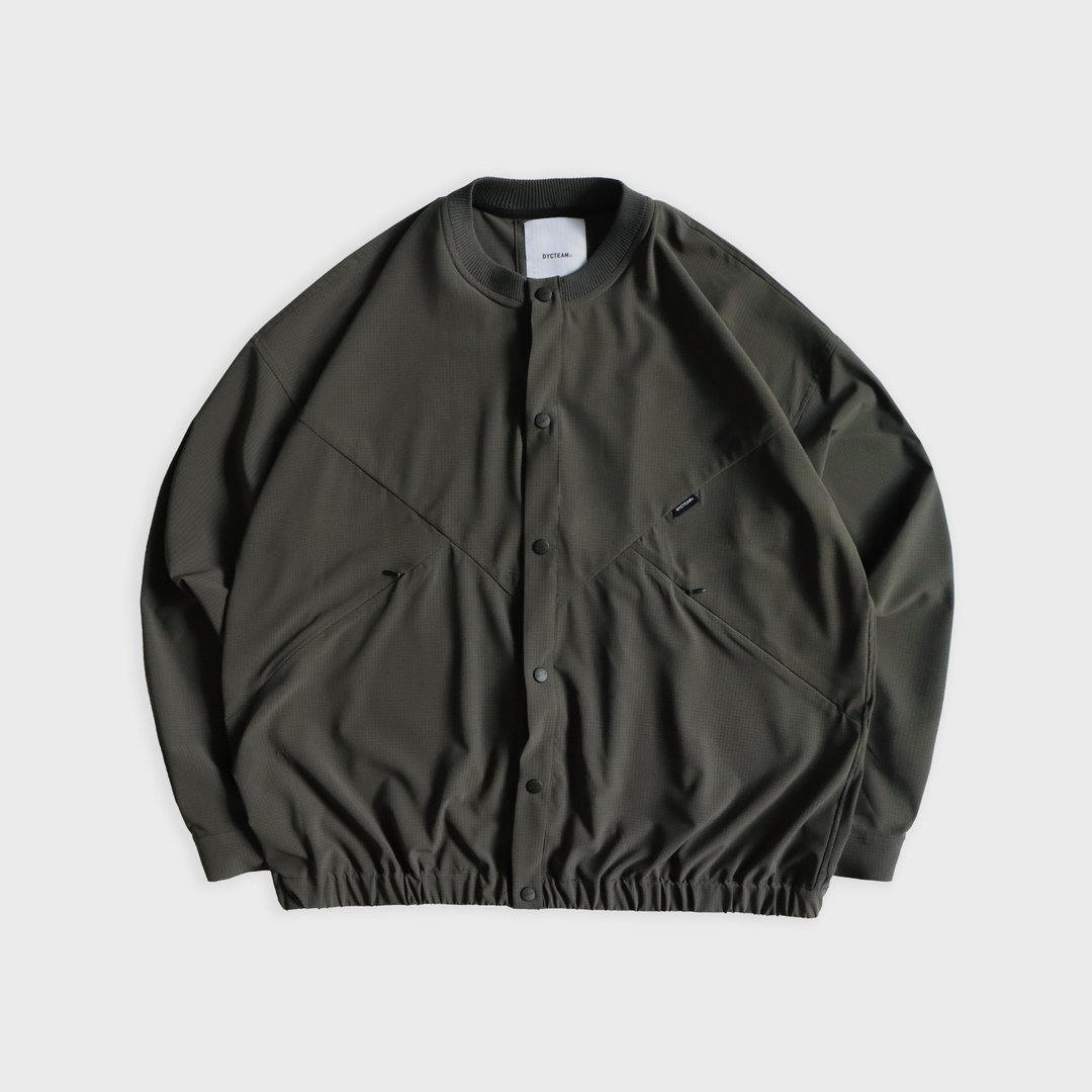 DYCTEAM - see-through Collarless shirt jacket (green) - 男装外套 - 其他材质 绿色