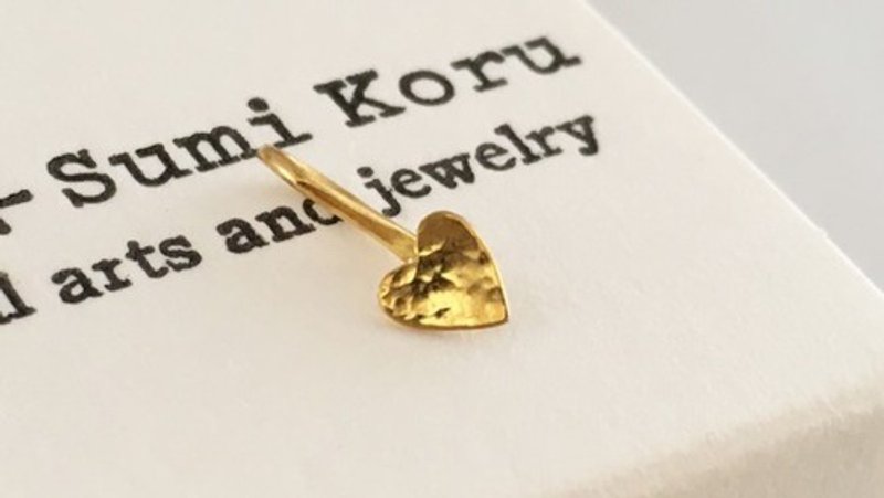 小巧爱心纯金耳环 K24 Pure Gold Heart 纯金耳环 / 钩针・夹式 贩售单边 - 耳环/耳夹 - 其他金属 