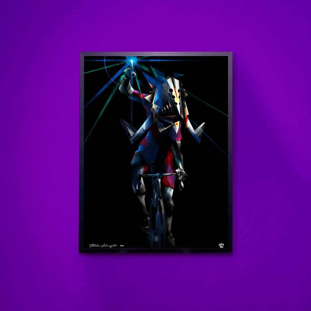 Bike Knight - Ian - Art Print/挂画/限量 - 海报/装饰画/版画 - 纸 紫色