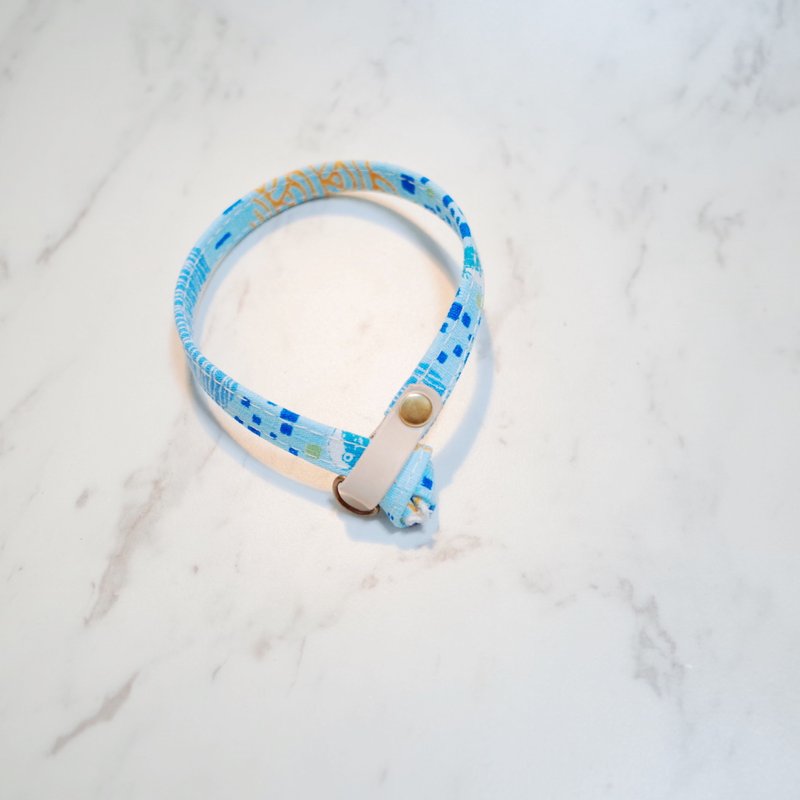 猫 项圈 海洋 小河豚 清蓝 赠铃铛 - 项圈/牵绳 - 棉．麻 绿色