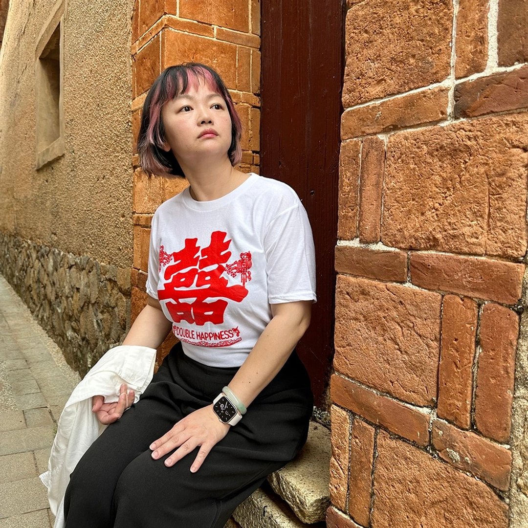 复古 T-shirt－红囍 男女皆宜 礼物推荐 - 女装 T 恤 - 棉 