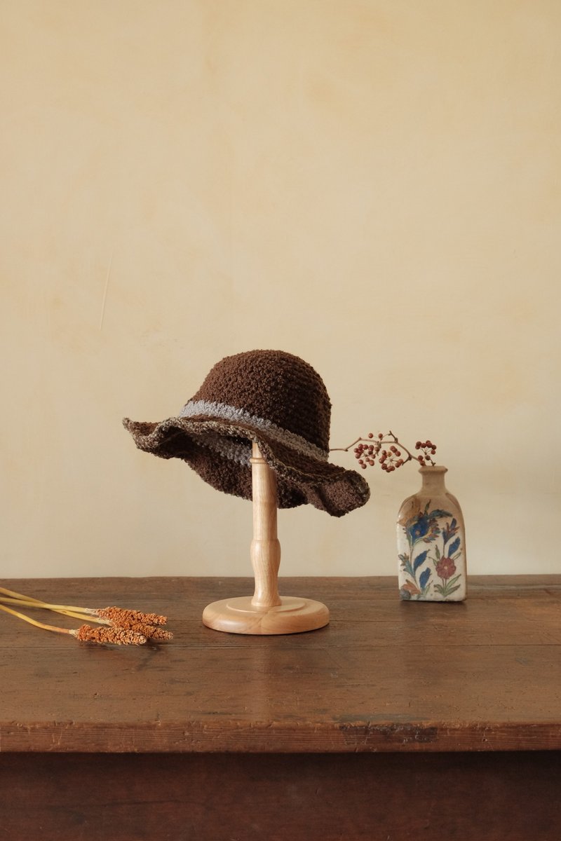 毛毛(可可) - 帽子 - 羊毛 咖啡色