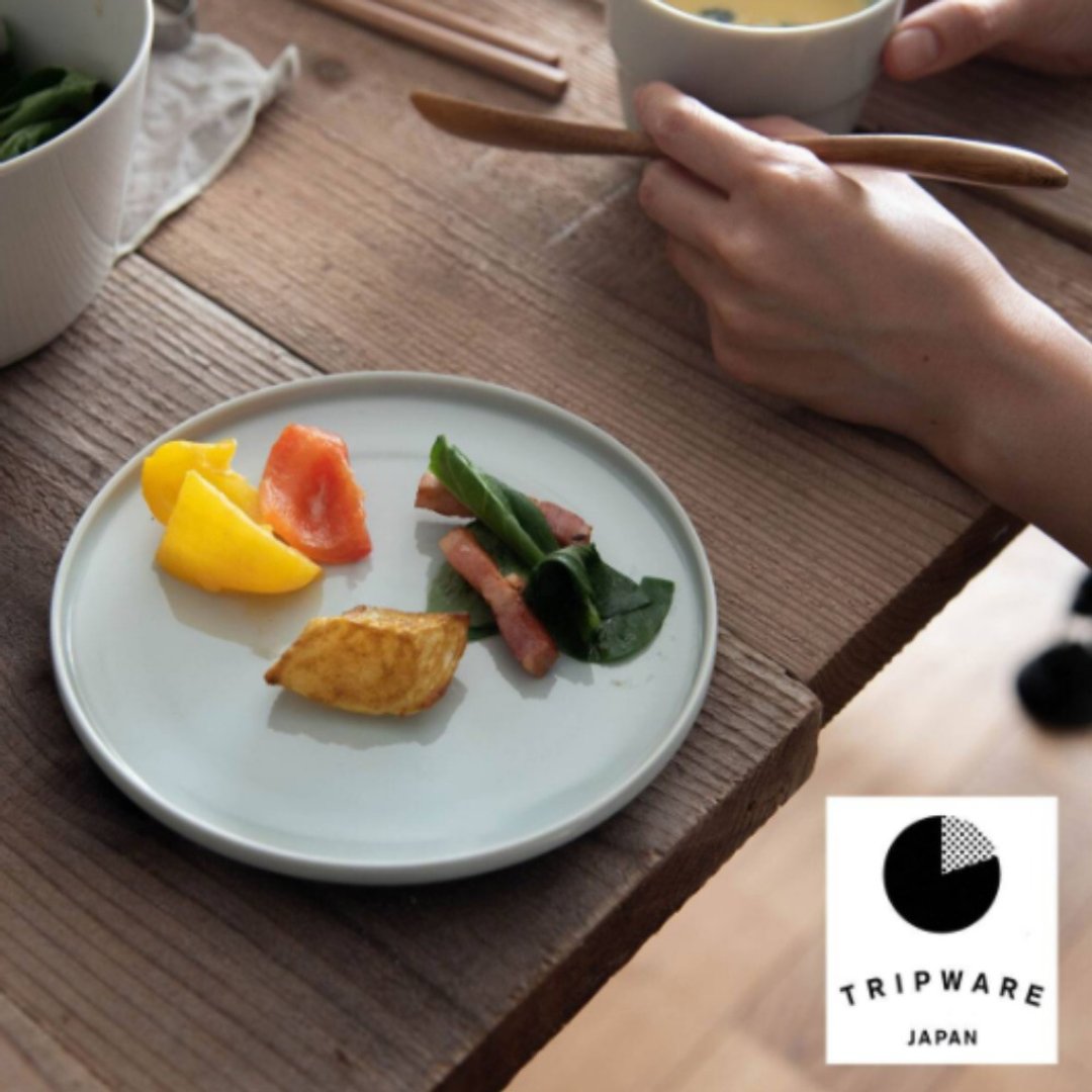 【Trip Ware Japan】浅盘 日本制 美浓烧 (水釉蓝) - 盘子/餐盘/盘架 - 陶 