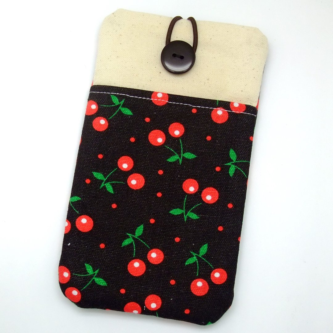 定制化电话包 手机袋 手机保护布套例如 iPhone - 樱桃(P-120) - 手机壳/手机套 - 棉 红色