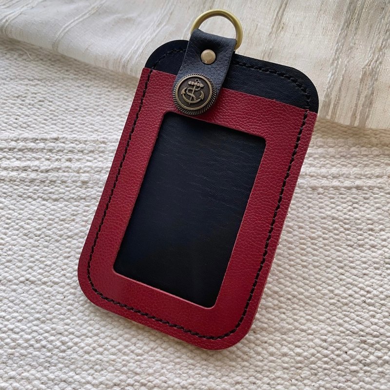 有格调。皮革证件套 - 黑底紫 - - 证件套/卡套 - 真皮 黑色