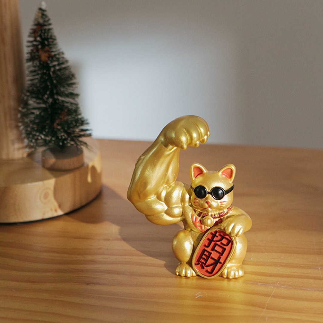 【现货】巨财好运招财猫-圣诞交换礼物 - 摆饰 - 树脂 金色