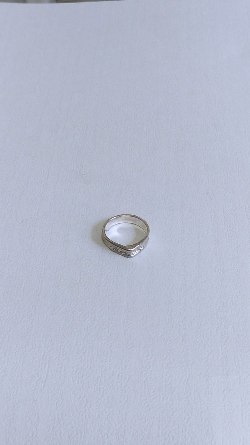 蚀刻纹极简银戒_925银 - 戒指 - 纯银 