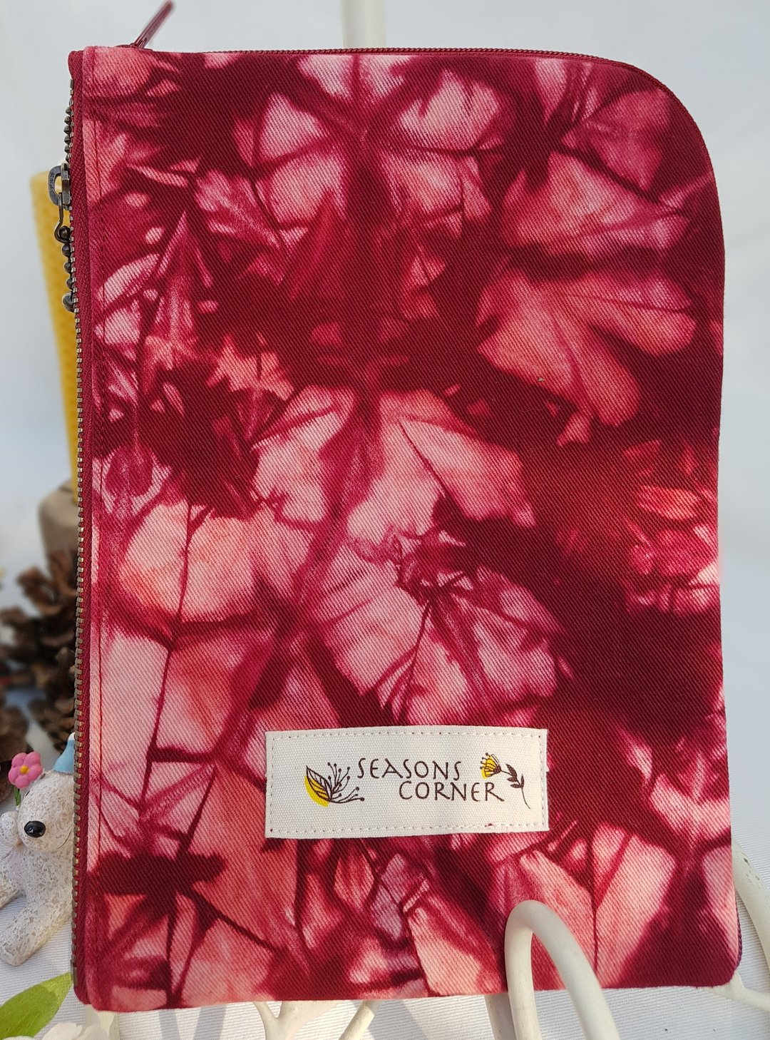 冬季旅行-红色冰火 8寸护照包 圣诞 新年最佳礼物 - 皮夹/钱包 - 棉 红色