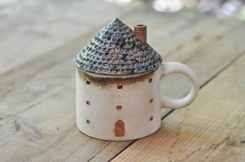 Ceramic cup like an old house / blue / handle:left type - 咖啡杯/马克杯 - 陶 蓝色