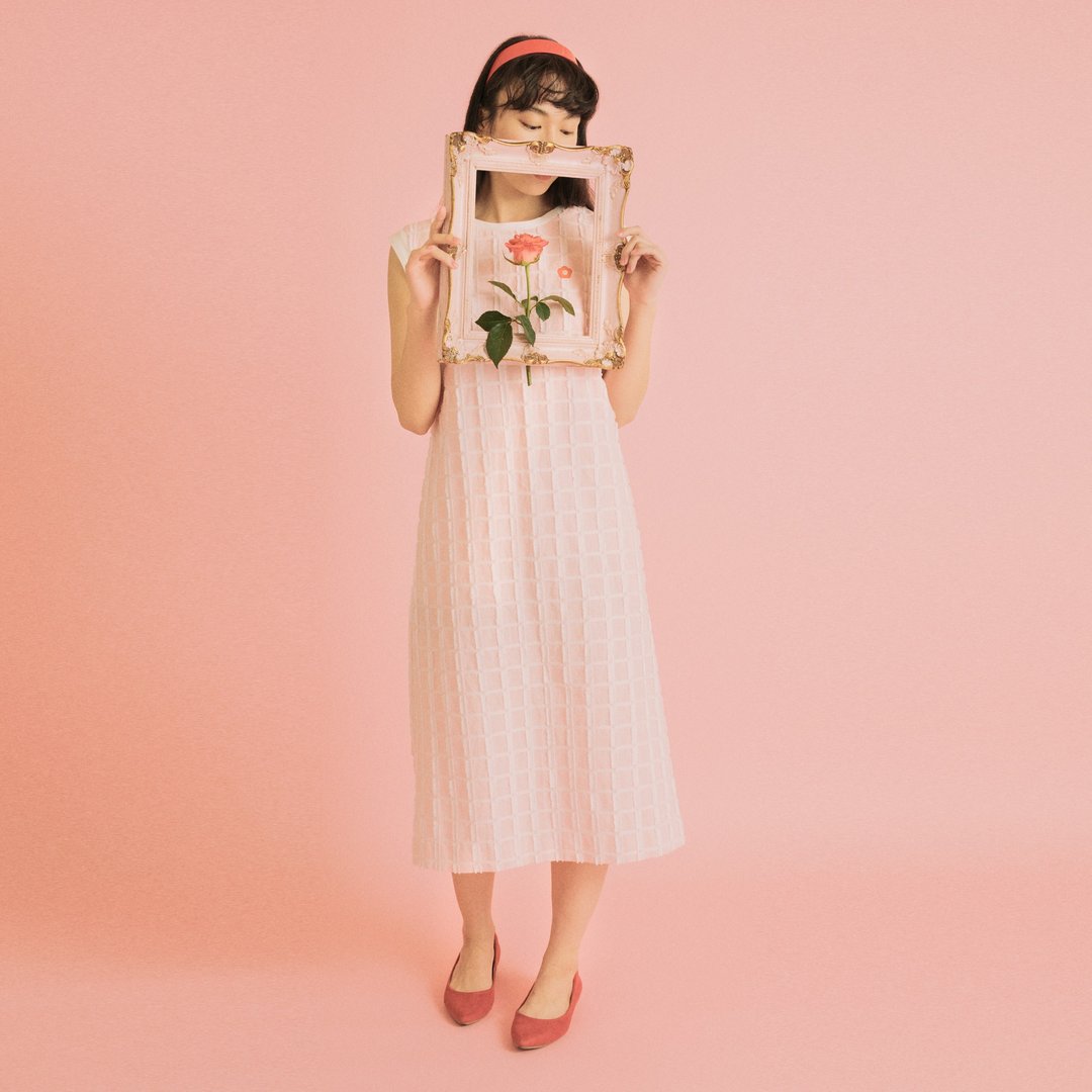 Flower Bed Dress (PINK) - 洋装/连衣裙 - 棉 粉红色