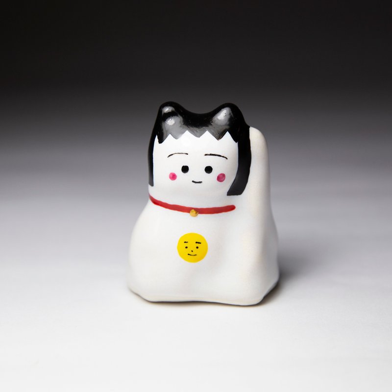 街头开运招财猫-樱桃小丸只 - 摆饰 - 陶 白色