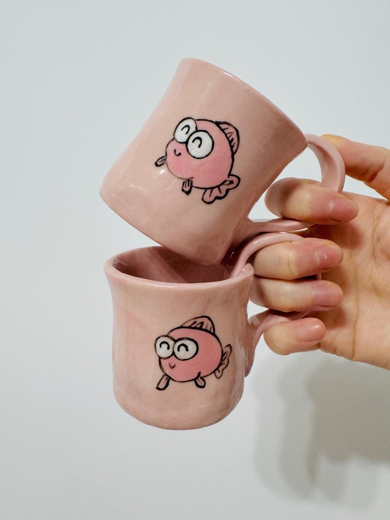 客制小shot杯 草莓牛奶 - 其他杯子 - 瓷 粉红色