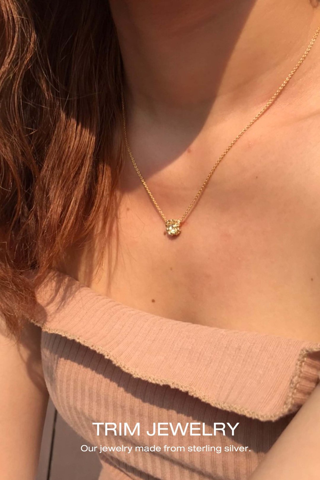 925 Sterling Silver Cosmos Necklace - Gold 9K plated - 项链 - 纯银 金色