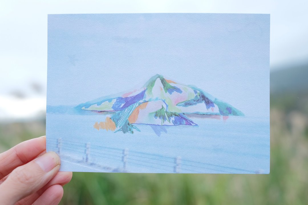 发光的山 - 卡片/明信片 - 纸 蓝色