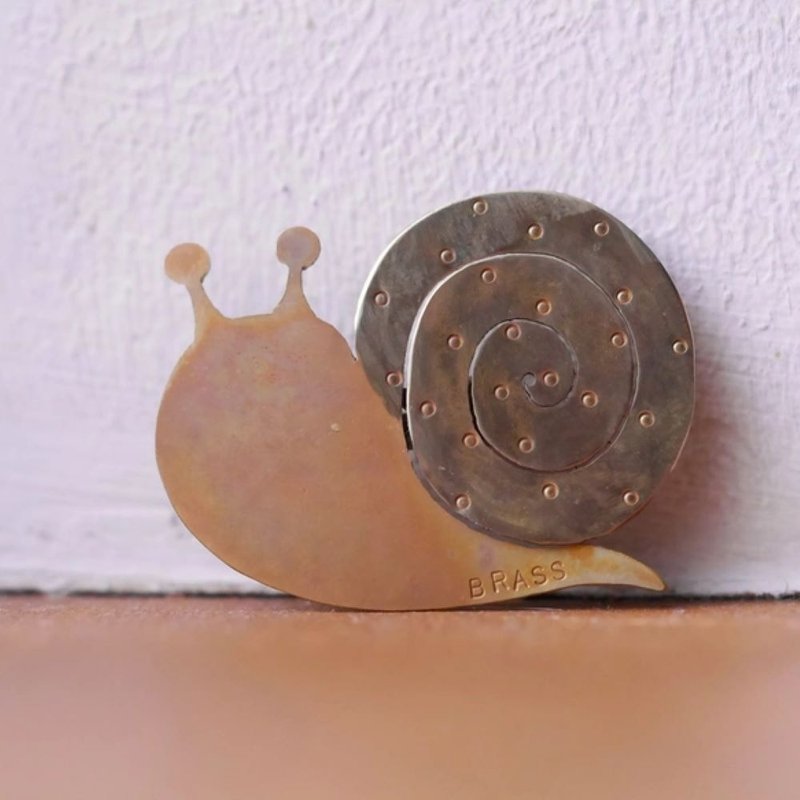 BRASS   大型蜗牛 Snail  胸针   订制商品 - 胸针 - 铜/黄铜 金色