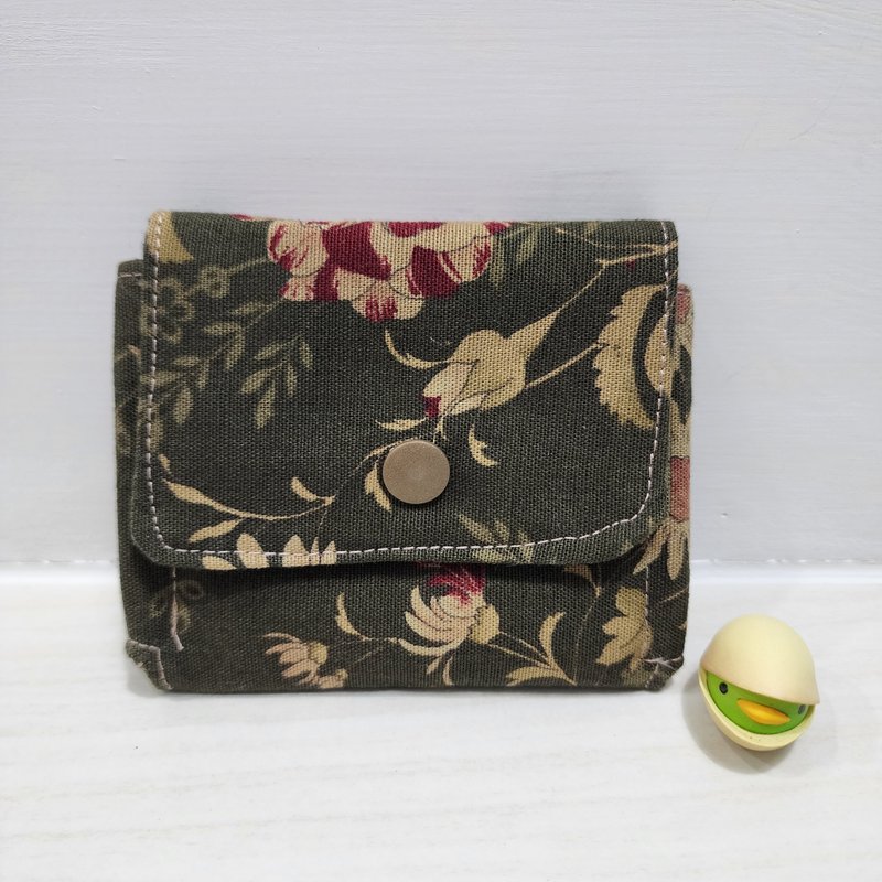 京都风卡夹 - 皮夹/钱包 - 棉．麻 绿色