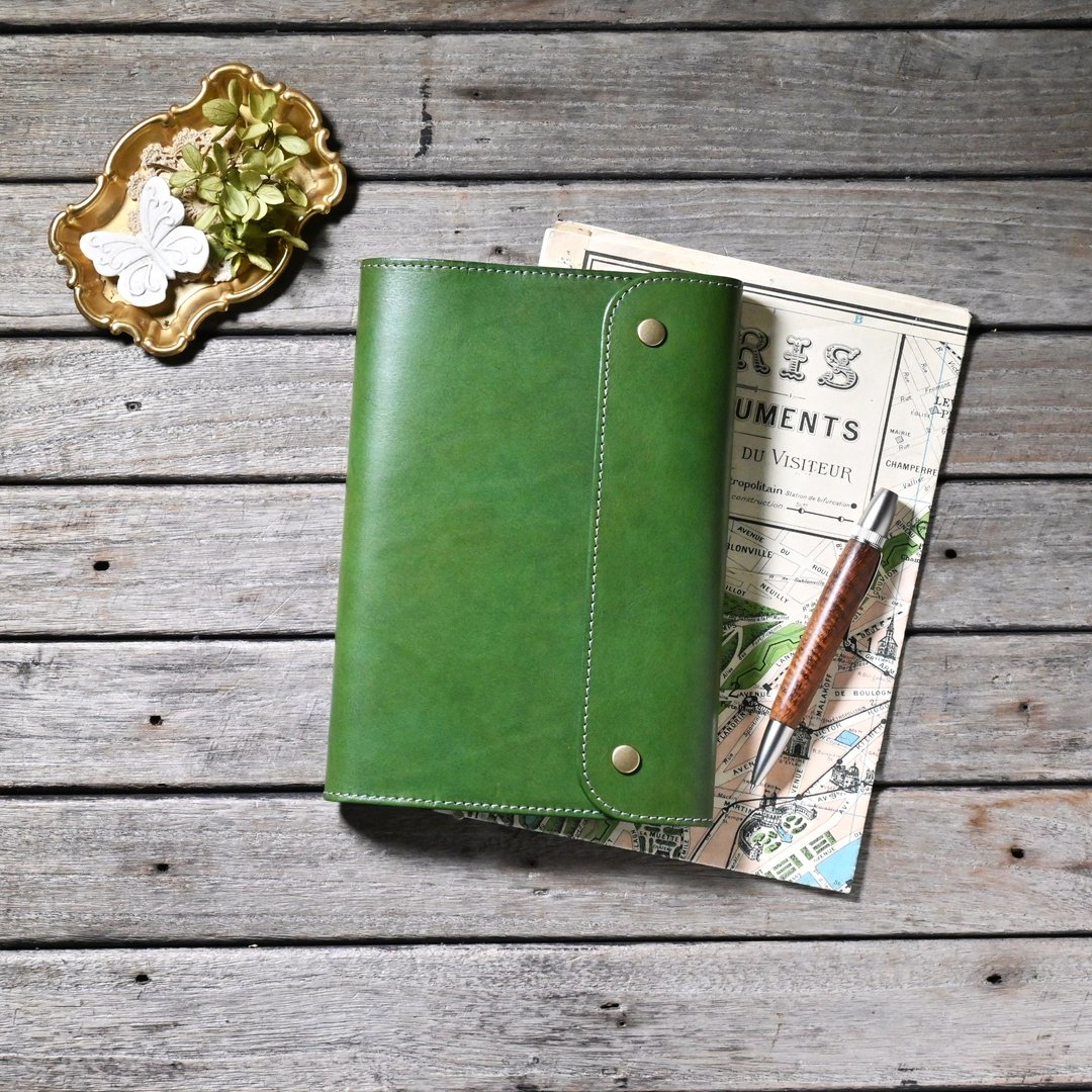 Jibun Techo 手帐套 皮革 A5 Slim 尺寸 皮夹 护照 翻盖 - 笔记本/手帐 - 真皮 黑色