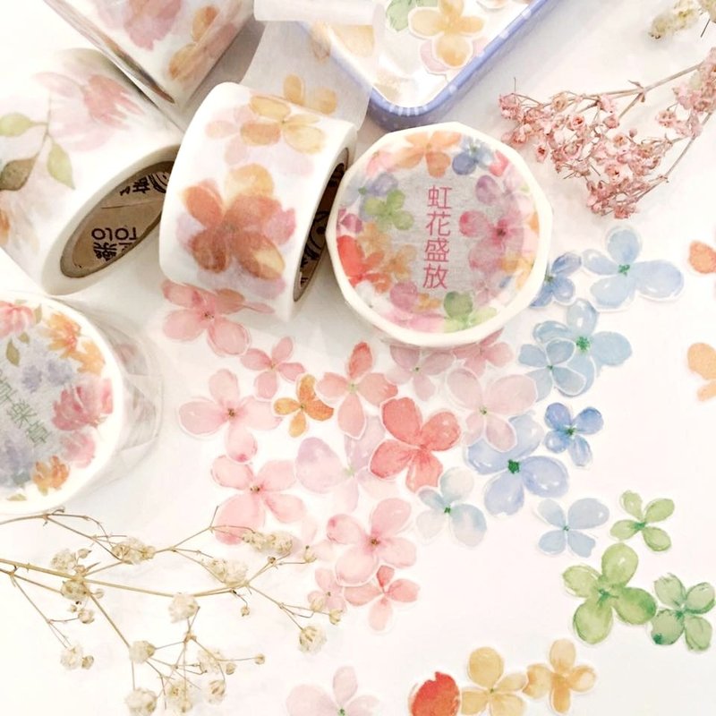 虹花盛放纸胶带 - 纸胶带 - 纸 多色