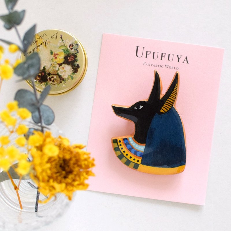 阿努比斯胸针 埃及 奇幻胸针 - 胸针 - 树脂 黑色