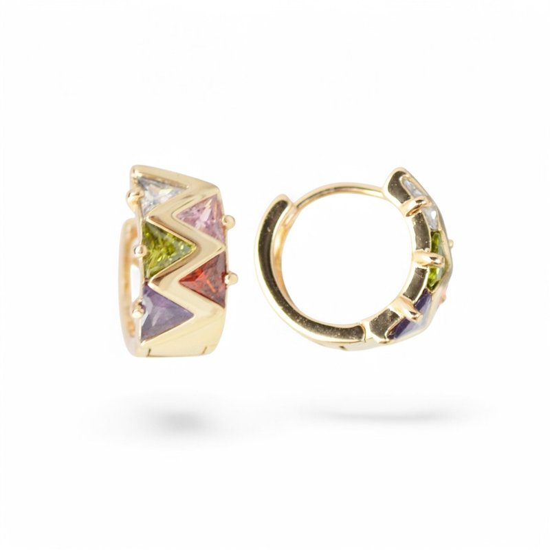 惊艳18K镀金耳环  周年纪念礼物 TT05 - 耳环/耳夹 - 铜/黄铜 金色