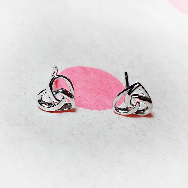 甜心麻花饼925纯银耳环 裸装 - 耳环/耳夹 - 纯银 银色