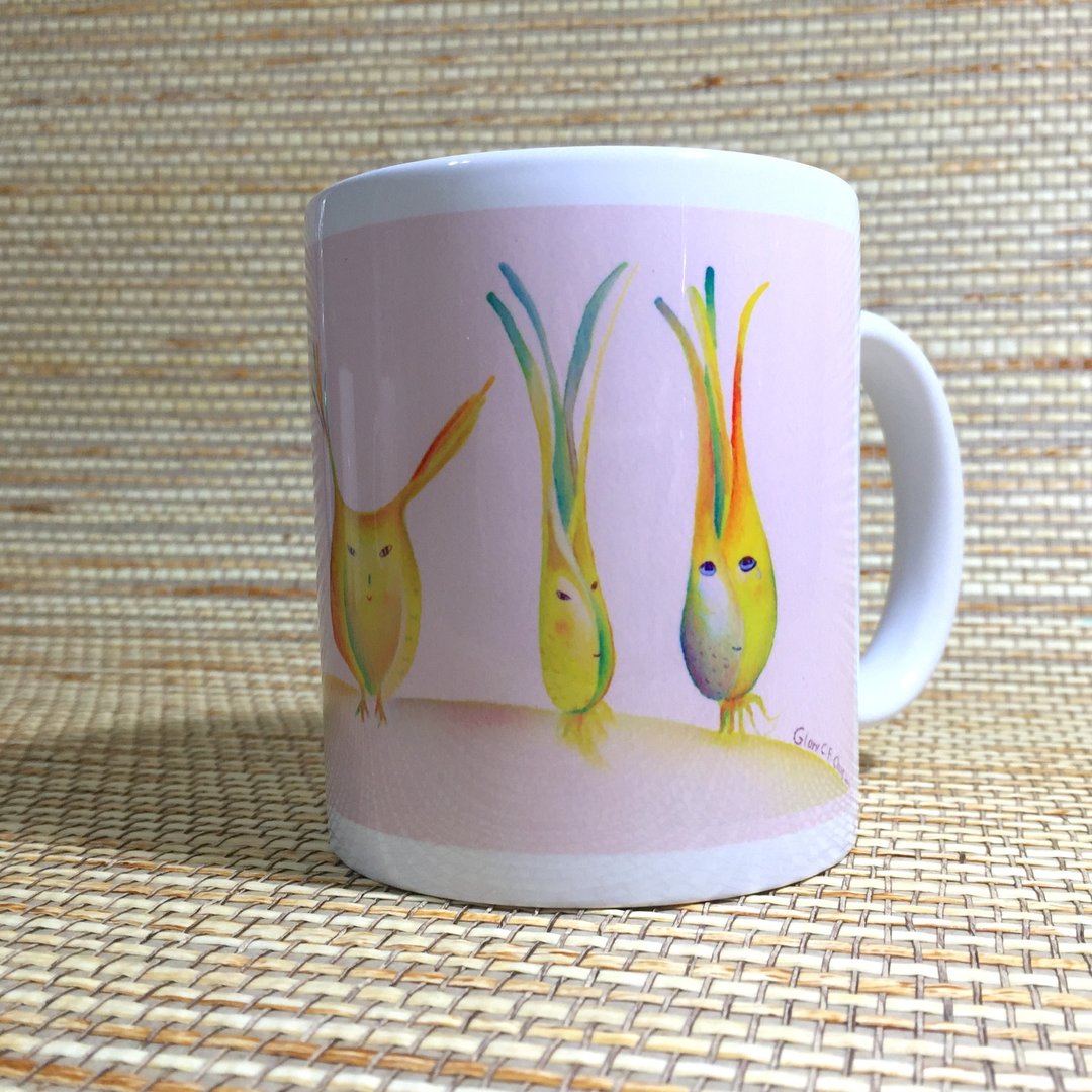 插画马克杯 食幸福-蒜头猫头鹰 - 咖啡杯/马克杯 - 瓷 粉红色