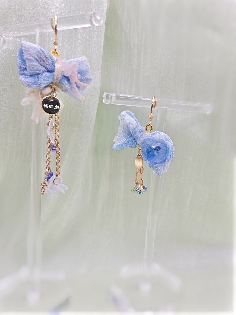 手作耳骨夹 拥雪印记系列 单只贩售 印象饰品 /植椛。饰 - 耳环/耳夹 - 其他材质 蓝色