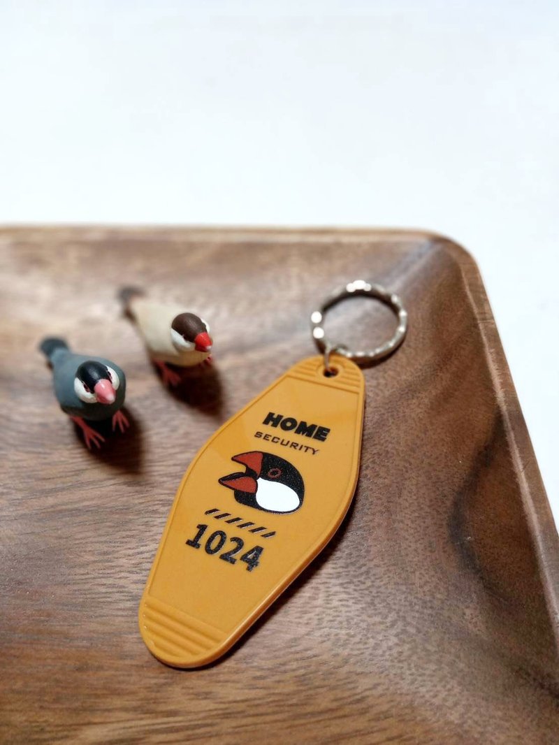 文鸟 复古饭店钥匙圈 / 钥匙圈 - 钥匙链/钥匙包 - 塑料 橘色