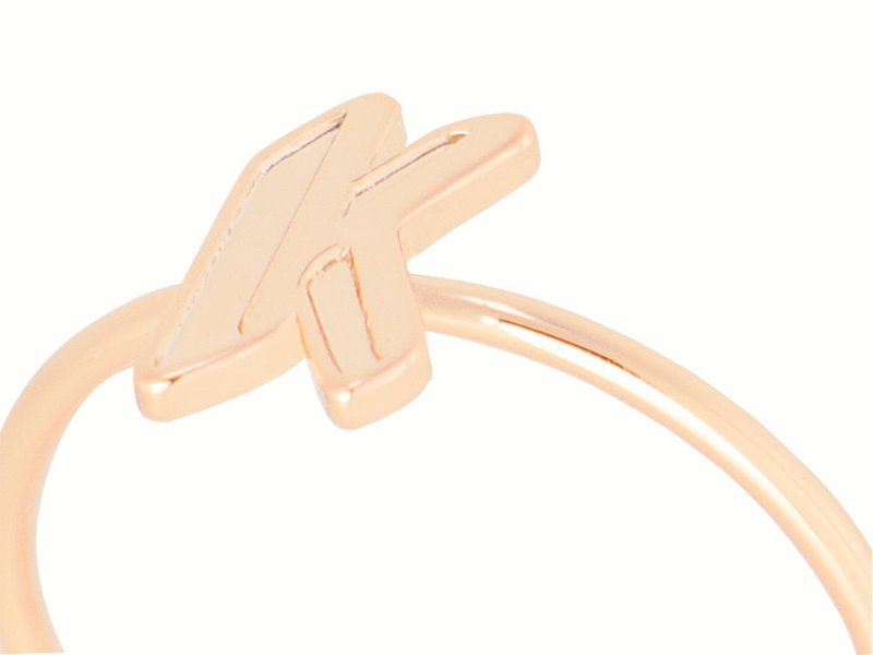 英文字母 K 纯银镀金戒指 (单只) - 戒指 - 纯银 金色