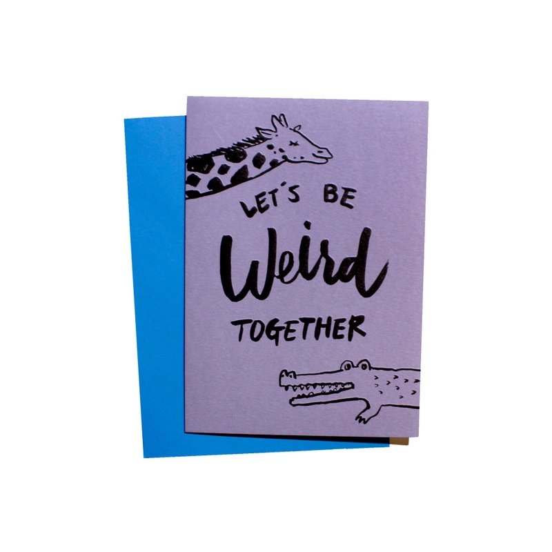 You&Me系列 暖心小卡 - Let's be weird together - 卡片/明信片 - 纸 紫色