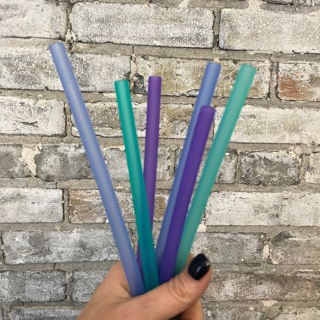 20cm 6入硅胶环保吸管组【2款】-美国GoSili - 环保吸管 - 硅胶 蓝色